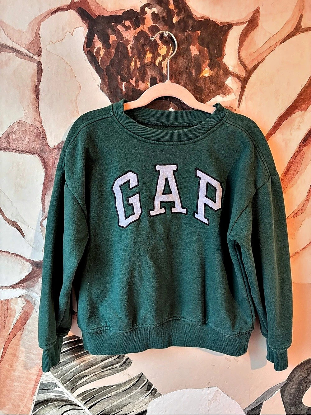 GAP Kids Logo Crewneck Sweatshirt Green Girls Small